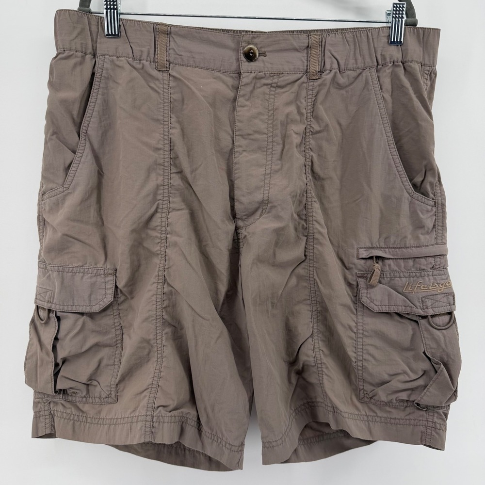 Life is Good Cargo Shorts Mens XL Brown Lightweight Outdoor Hiking Gorpcore